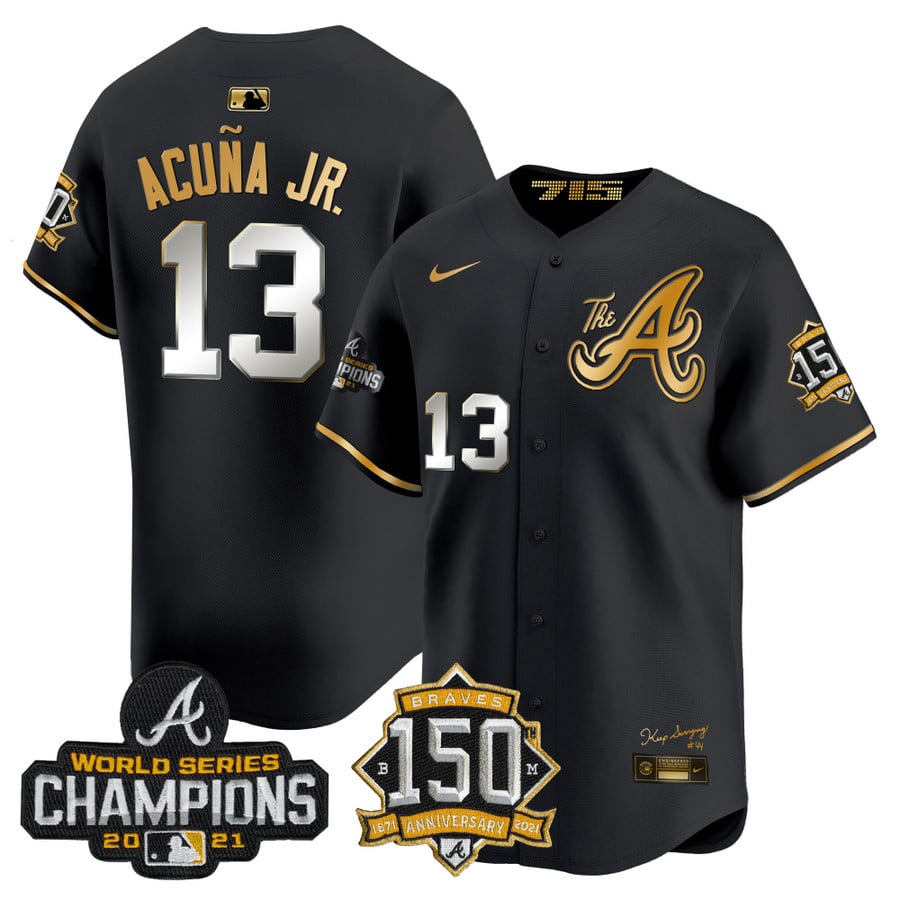 Braves Acuna Jr World Series Black Jersey