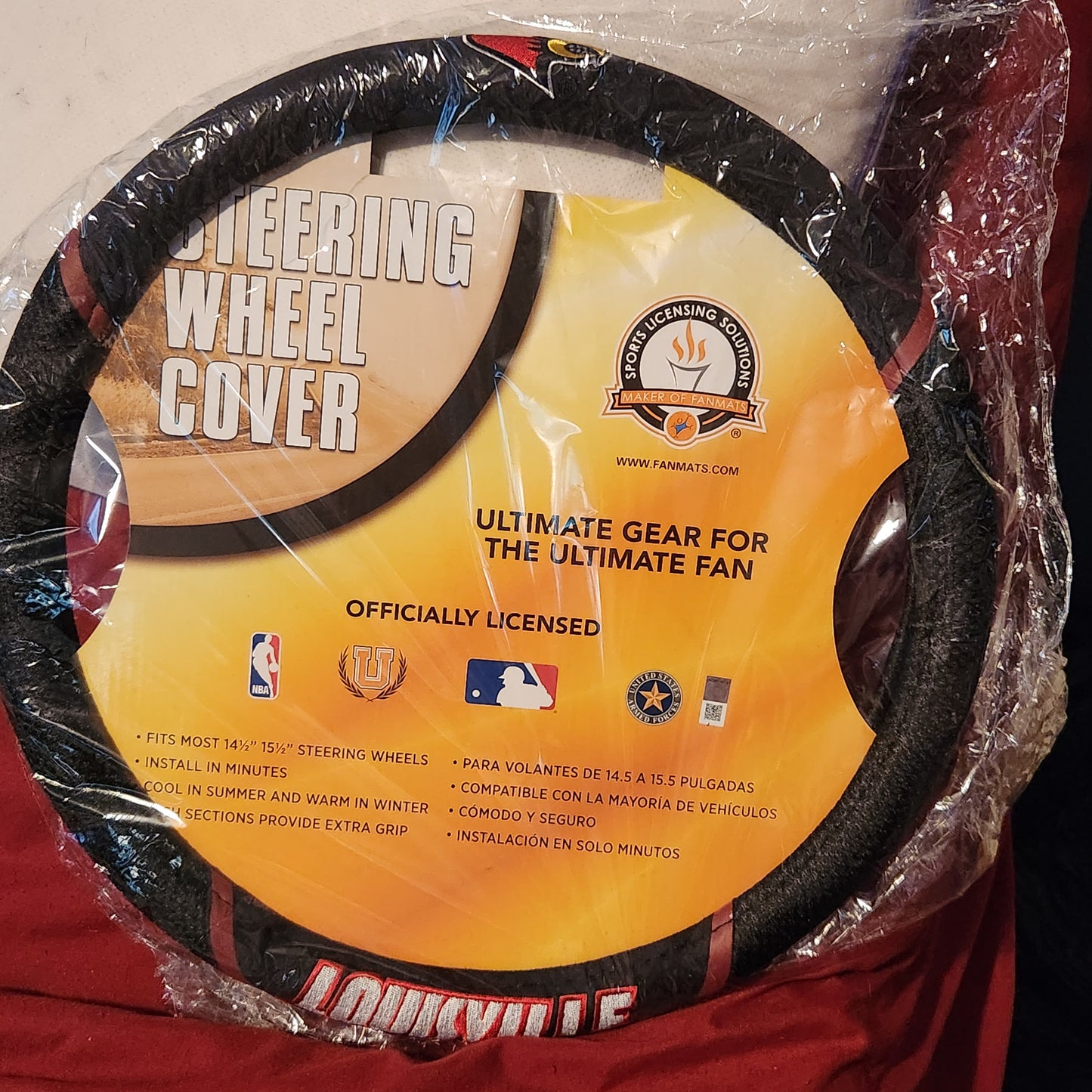 LOUISVILLE CARDINALS Stitched Steering Wheel Cover