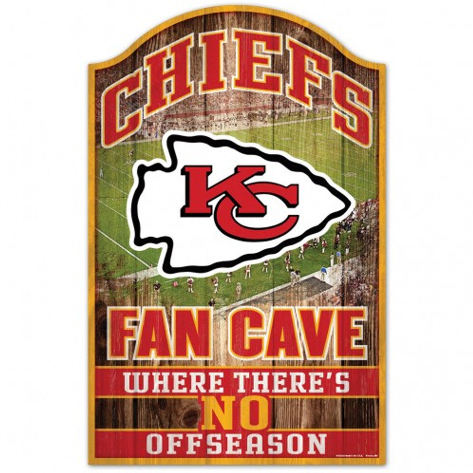 Chiefs Wooden Fan Cave Sign