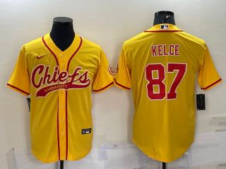 KELCE YELLOW CUSTOMIZED BASEBALL JERSEY
