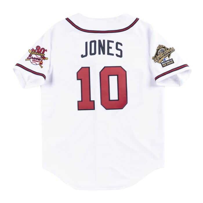 BRAVES JONES WHITE JERSEY