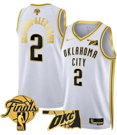 GILGEOUS-ALEXANDER WHITE & GOLD TRIM FINALS THUNDER JERSEY