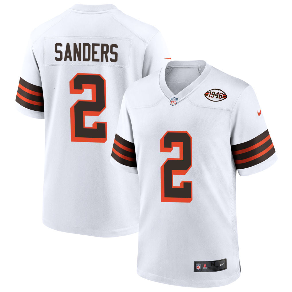 BROWNS SANDERS WHITE JERSEY