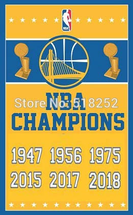 WARRIORS NBA CHAMP FLAG