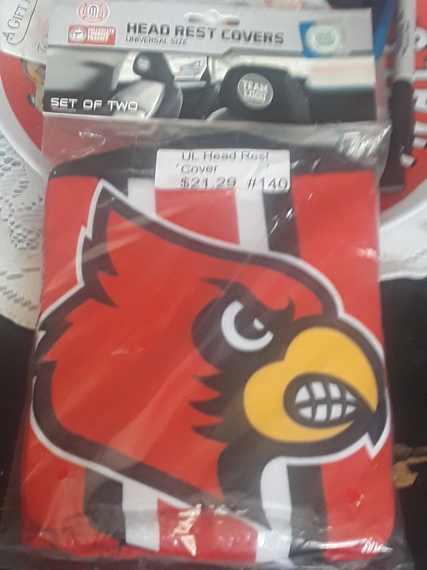 LOUISVILLE CARDINALS HEAD REST COVERS