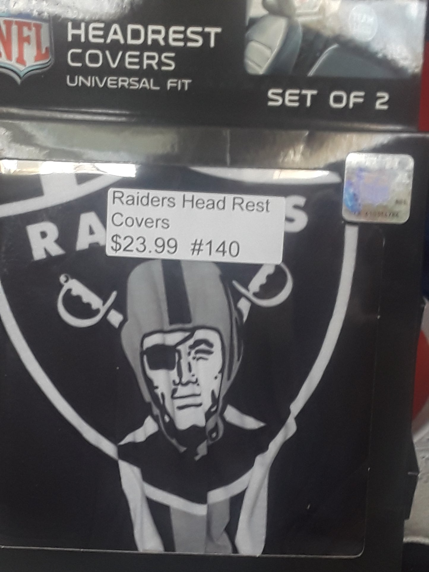 RAIDERS HEAD REST COVERS