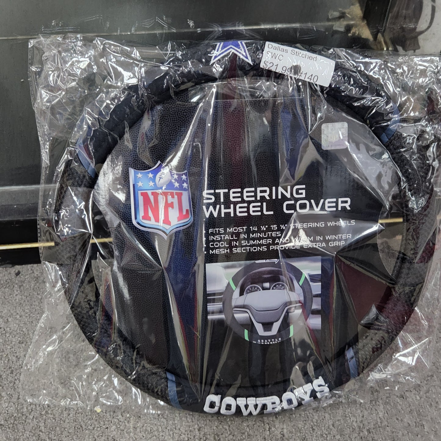 DALLAS Stitched Steering Wheel Cover