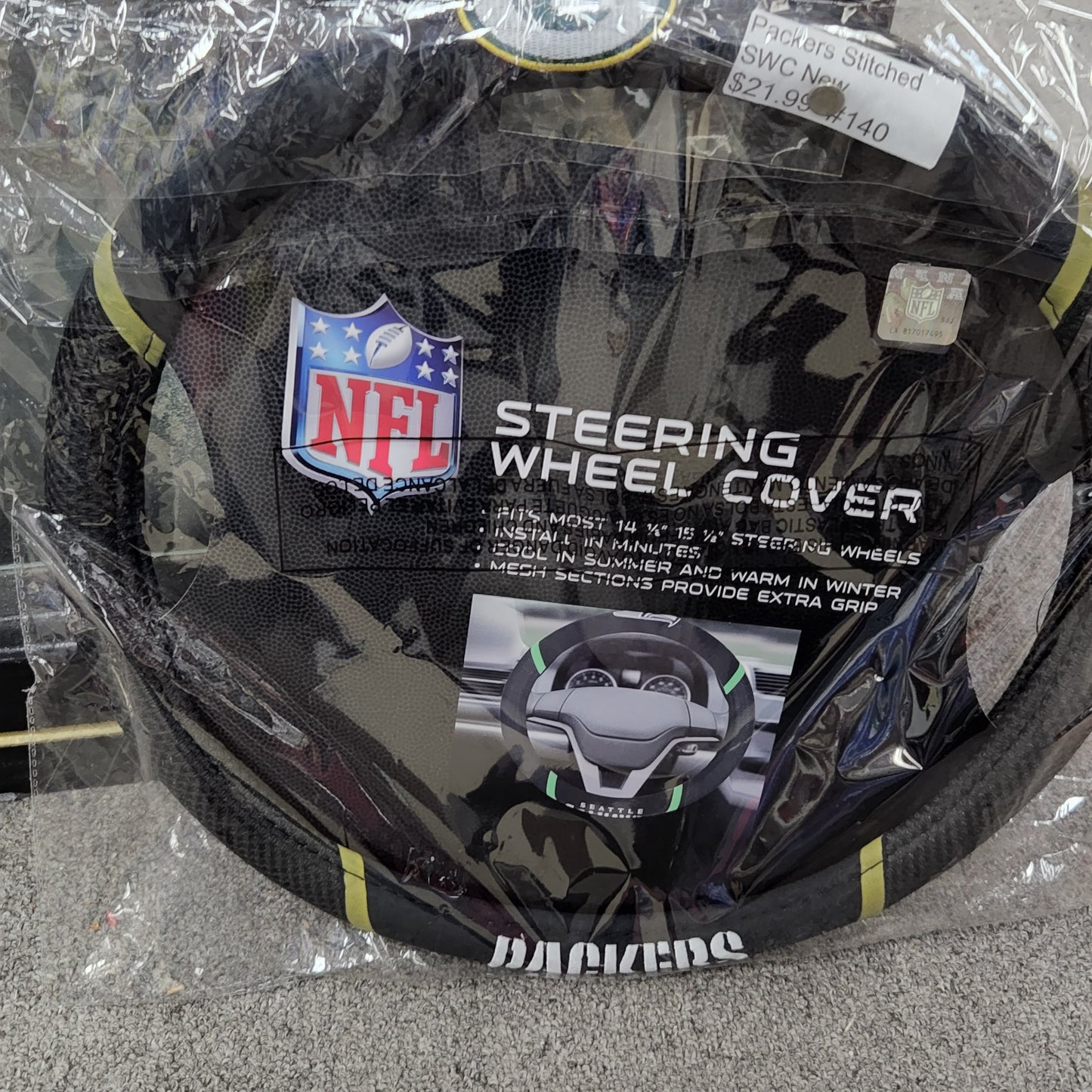 PACKERS Stitched Steering Wheel Cover