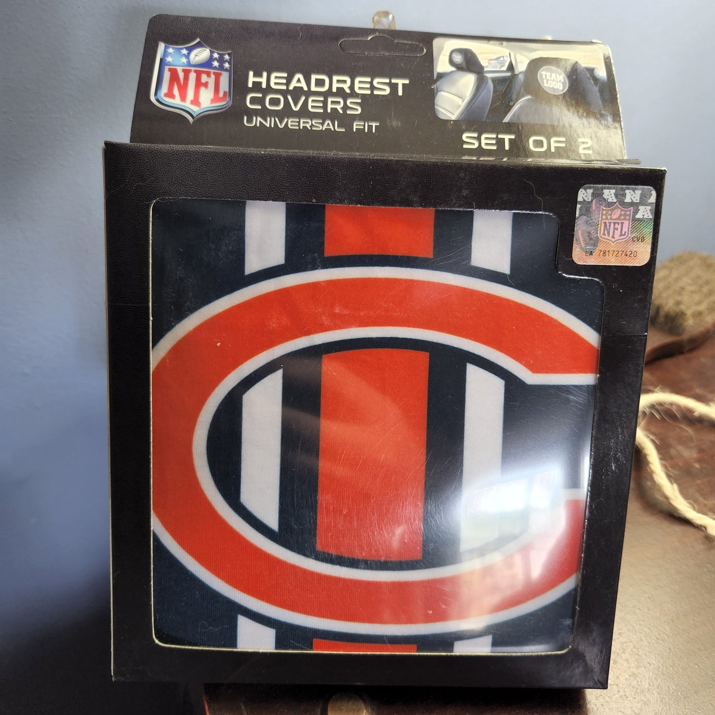 CHICAGO BEARS HEAD REST COVERS