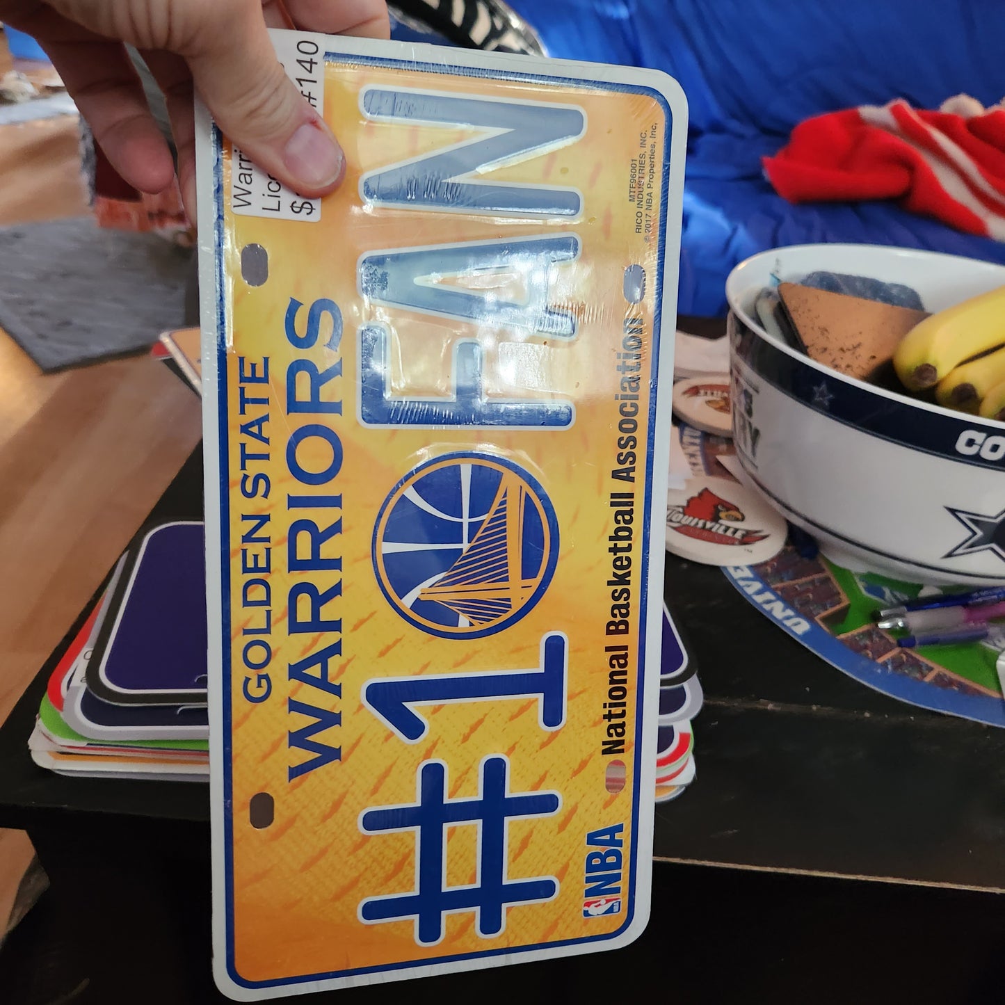 WARRIORS #1 FAN LICENSE PLATE