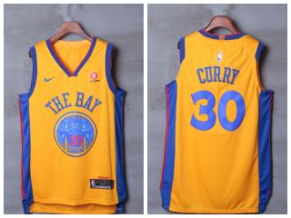 Warriors Curry NBA Yellow Jersey