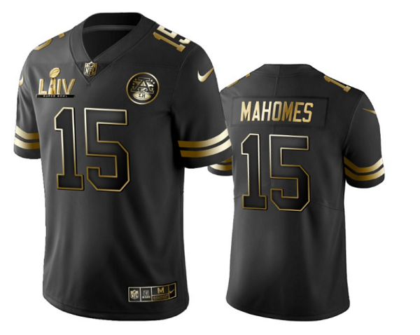 MAHOMES BLACK AND GOLD RETRO SUPER BOWL JERSEY