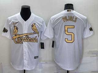 PUJOLS MLB WHITE GOLD LETTER JERSEY