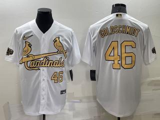 GOLDSCHIMDT MLB WHITE GOLD LETTER JERSEY