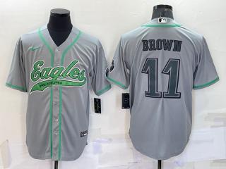 EAGLES BROWN GREY BASBALL JERSEY