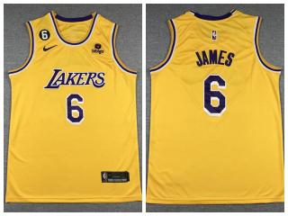Lakers James NBA Yellow Jersey