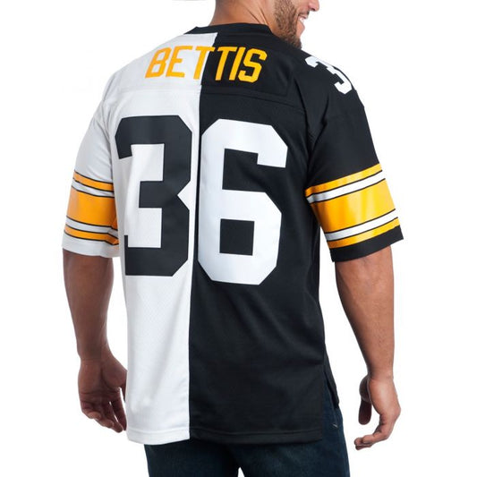 Bettis Half Black & Half White Customized Jersey