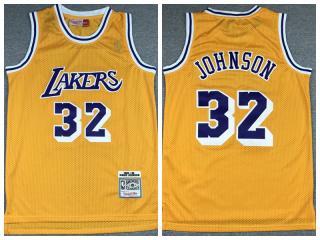 Lakers Magic Johnson Yellow Hardwood Classic Jersey