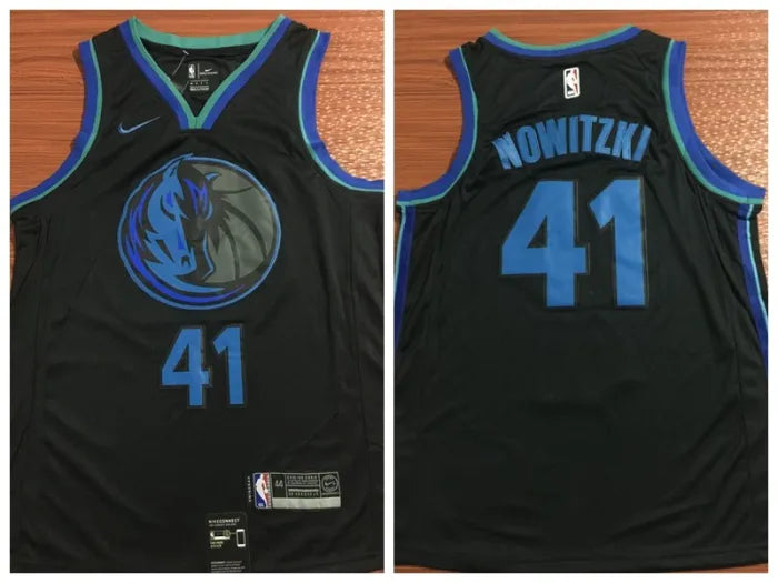 Nowitzki Black Specialized Mavericks Jersey
