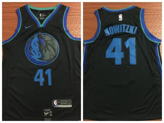 Nowitzki Black Specialized Mavericks Jersey