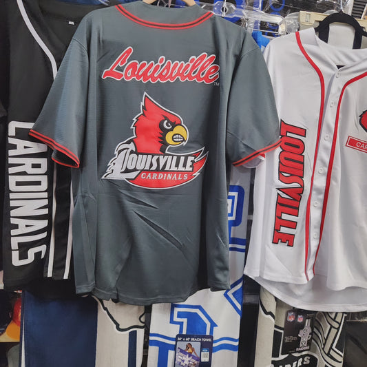 LOUISVILLE CARDINALS GREY BASEBALL JERSEY