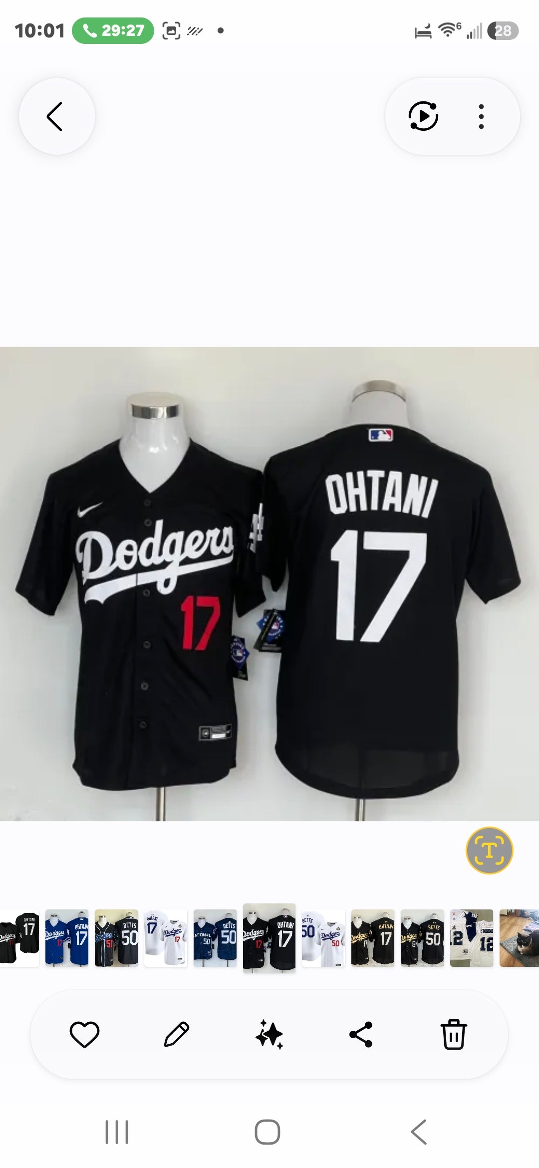 OTHANI BLACK DODGERS JERSEY