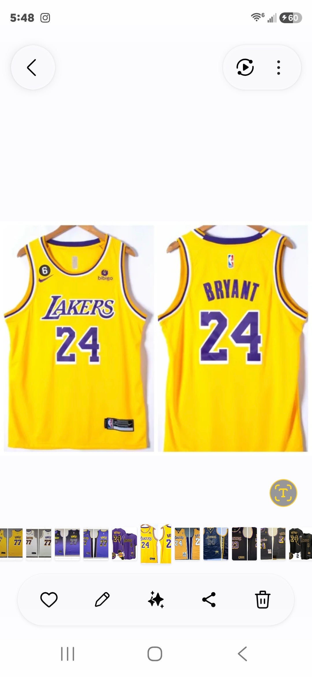 Lakers Kobe yellow jersey