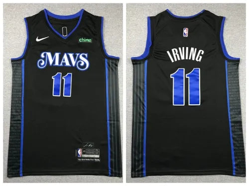 Irving Black Mavericks Jersey with Blue numbers