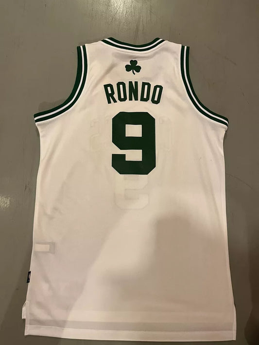 Rhondo White Adidas Celtics Jersey