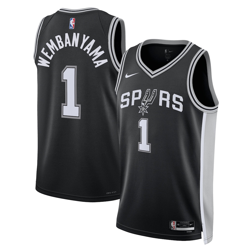 WEMBANYAMA BLACK SPURS JERSEY