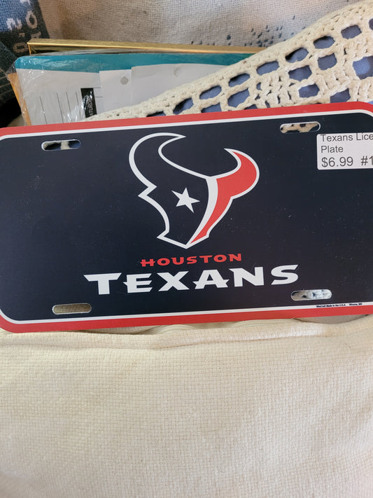 TEXANS LICENSE PLATE