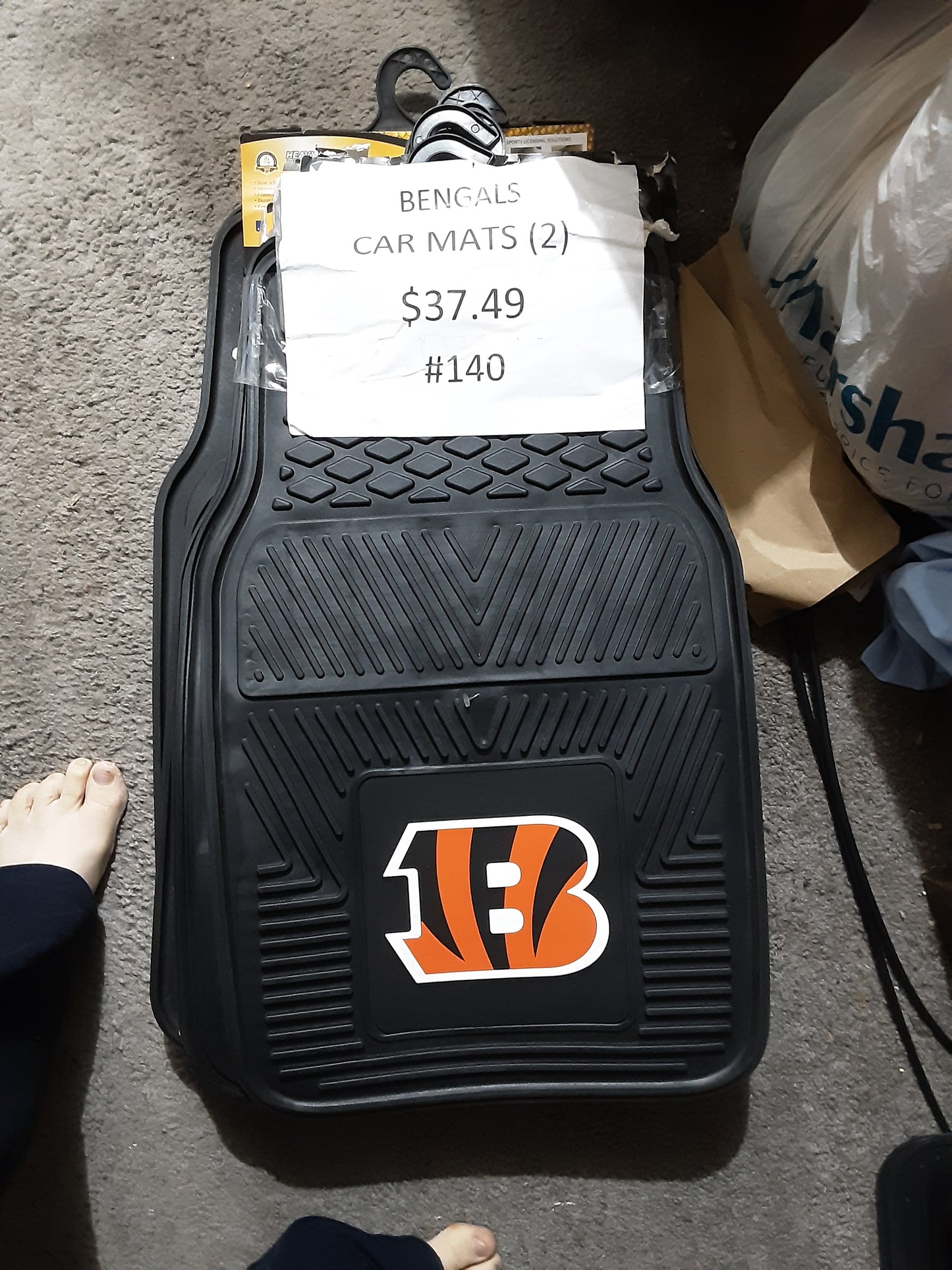 BENGALS Set of 2 Heavy Duty Front Car Mats