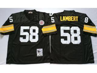 Steelers Lambert Black Retro Jerseys