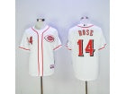 Reds Rose MLB White Jersey
