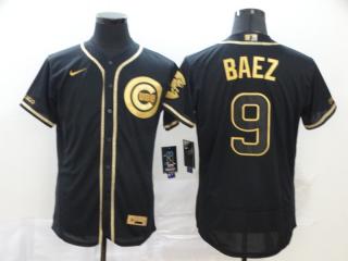CUBS Baez Black Retro Gold Jersey