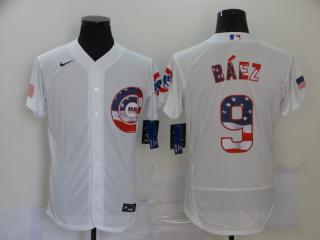 CUBS Baez MLB White American Flag Jersey