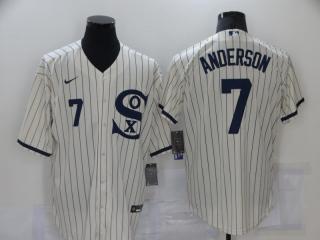 White Sox Anderson MLB White Pinstripe Jersey