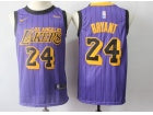 Lakers Bryant NBA Purple Pinstripe Jersey