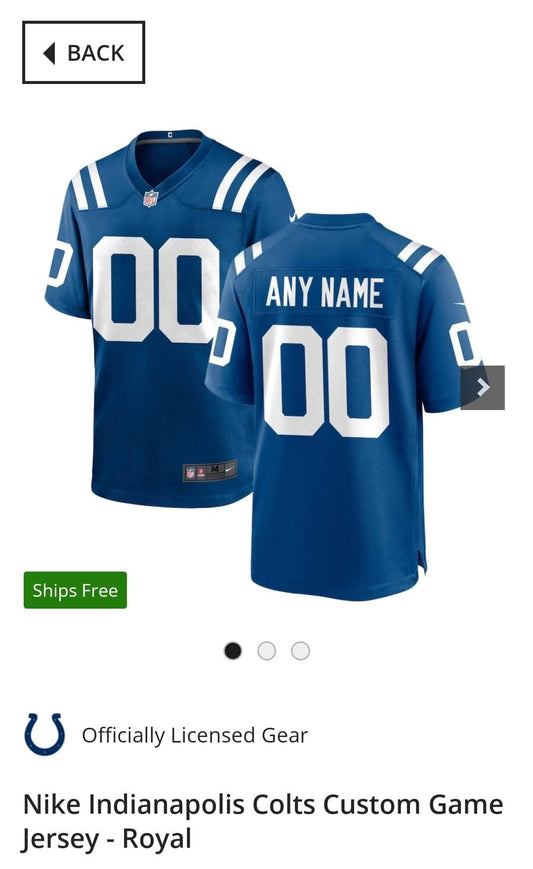 COLTS CUSTOMIZED JERSEY